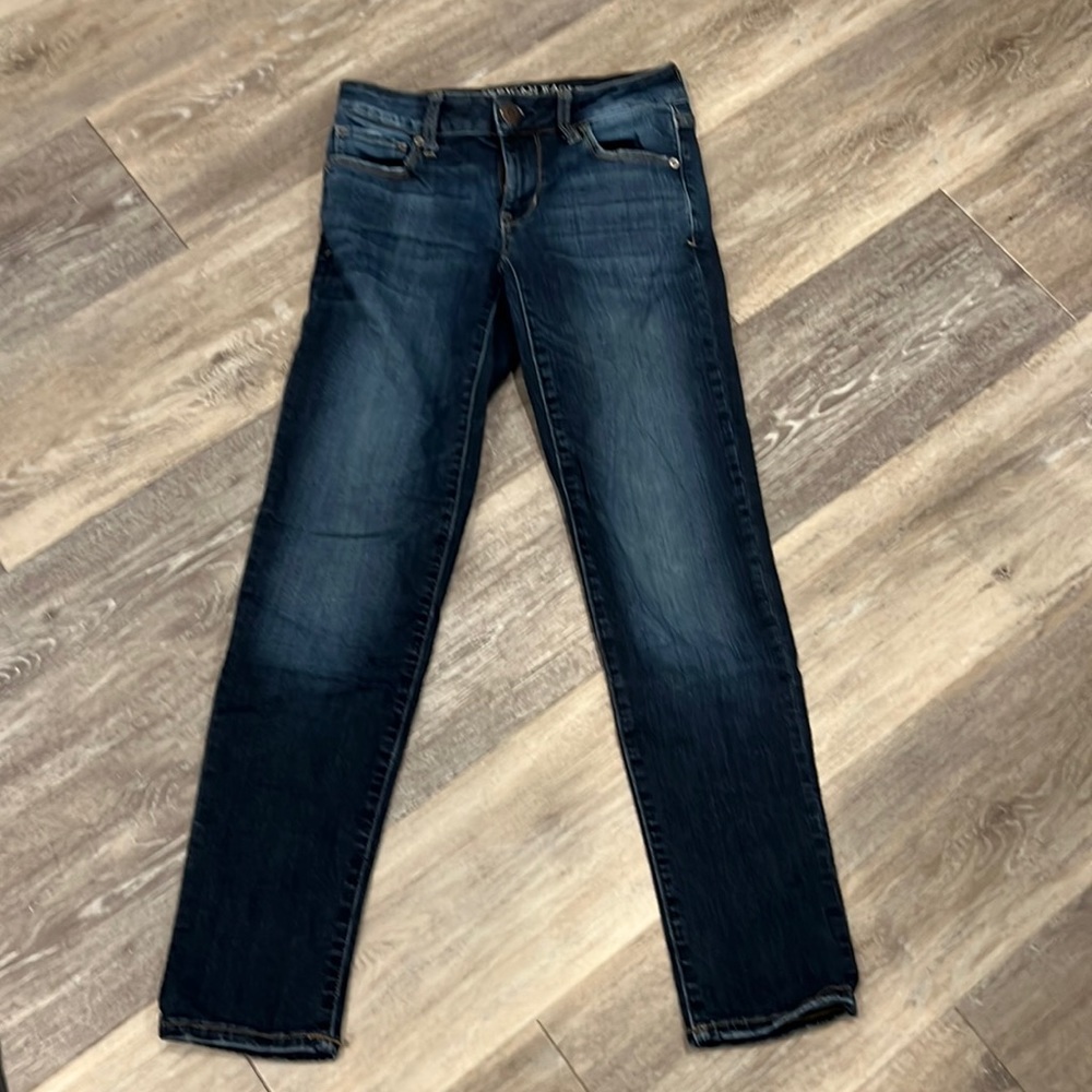 AEO SKINNY DENIM JEANS LOW RISE 0short EUC